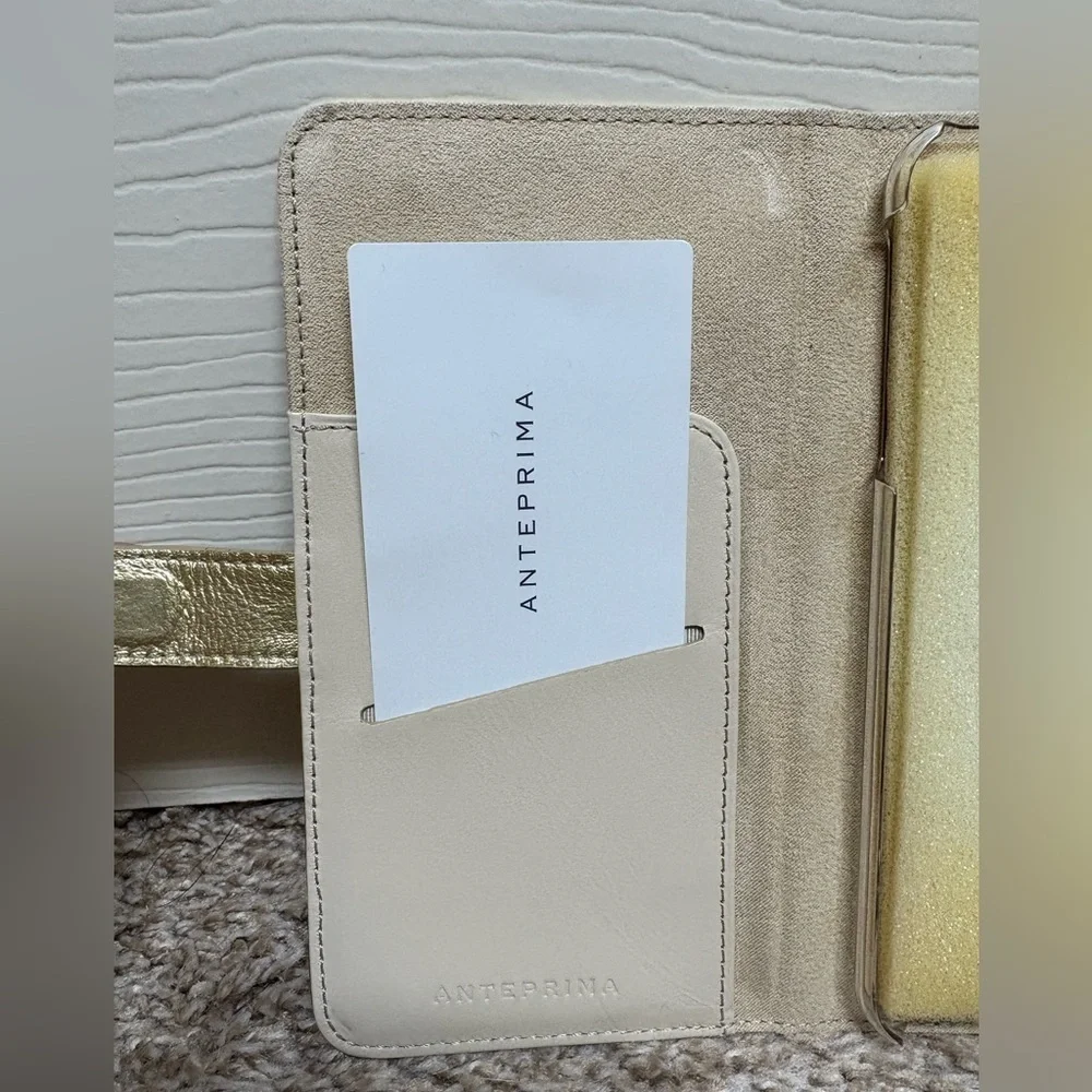 NEW Anteprima cell phone case gold card holder magnetic closure quiet luxury